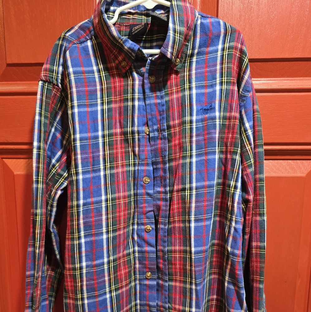 Boys Long Shirt  Sleeve Button Down Xl 14/16 Wrangler